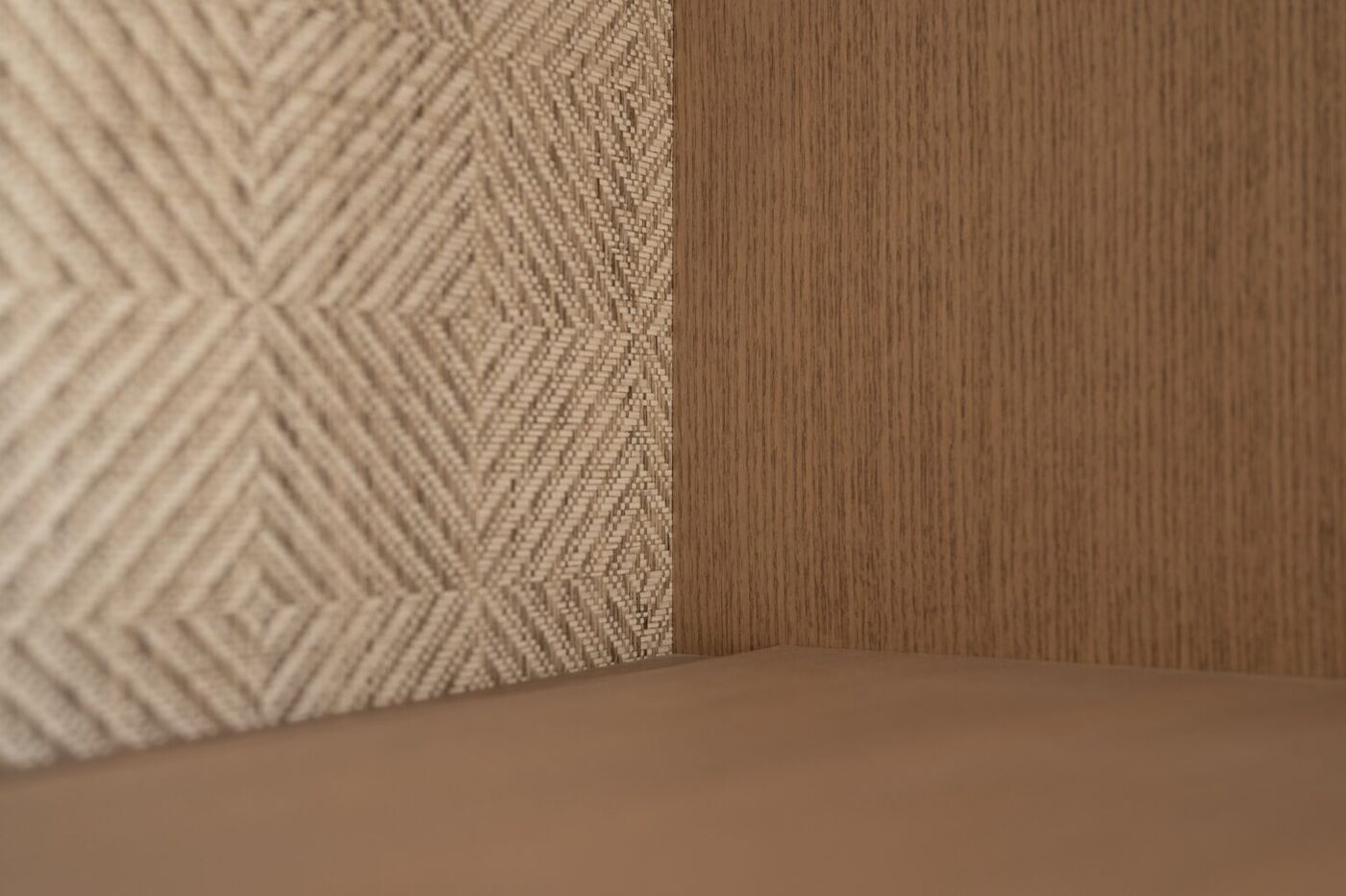 Phillip Jeffries Diamond Weave in a piece of our Specialist Joinery