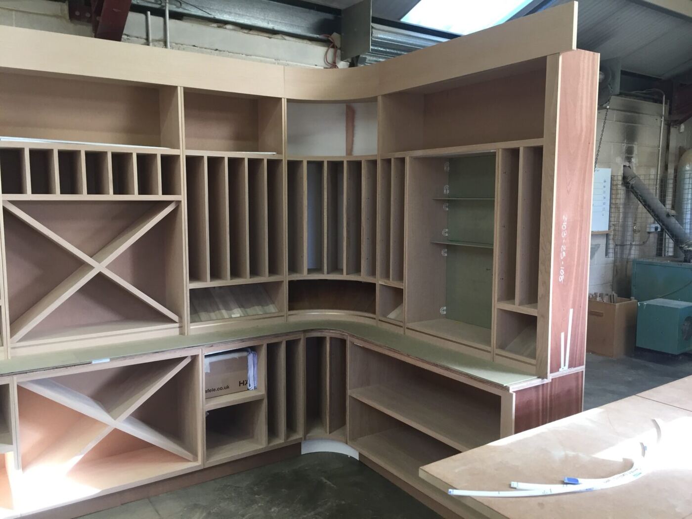 Wine cabinetry assembled in our workshop