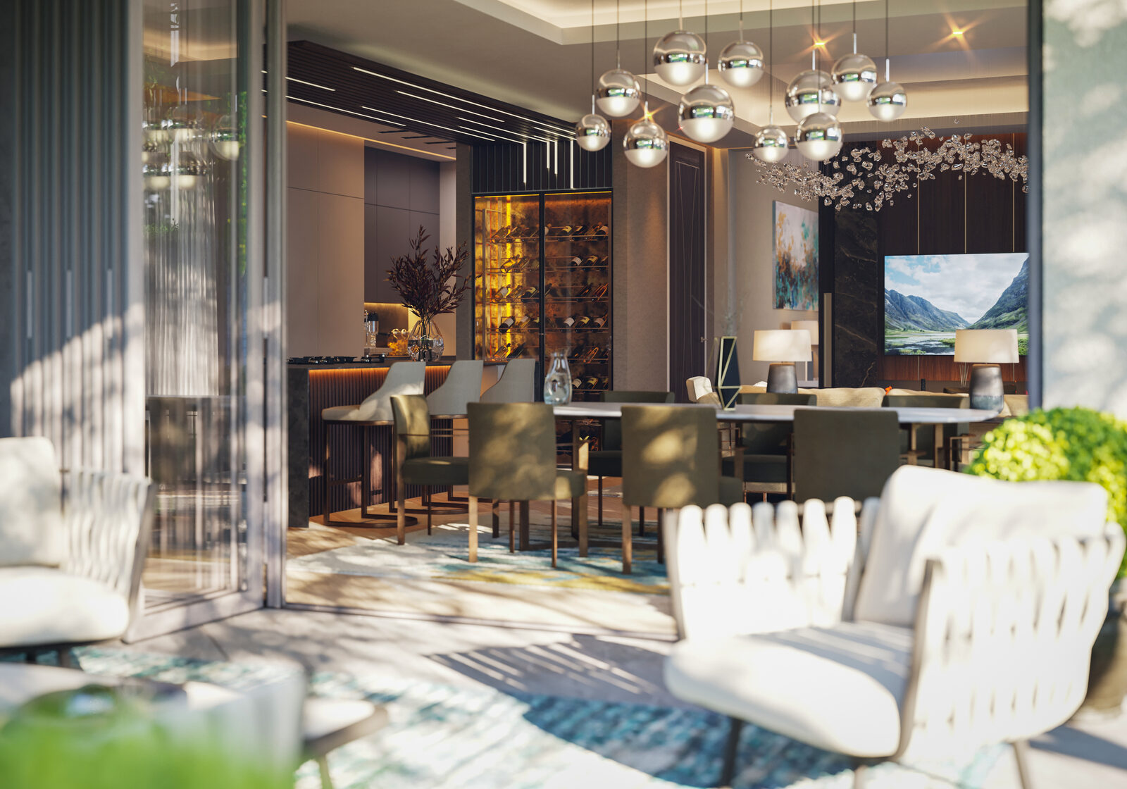 Kitchen and Living, Esher Residence