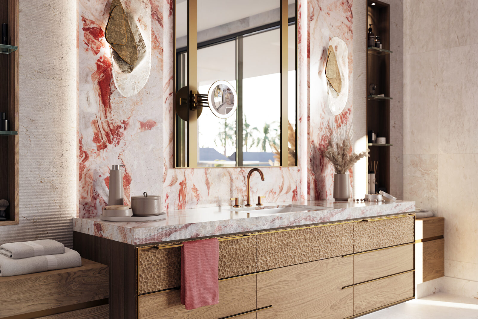 Her Bathroom in Rose Marble, Private Residence, Barbados