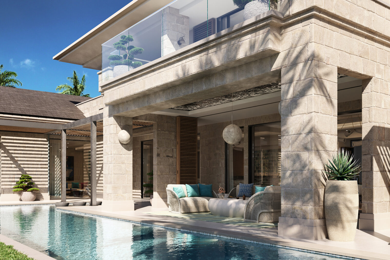 Pool and Loggia, Private Residence, Barbados